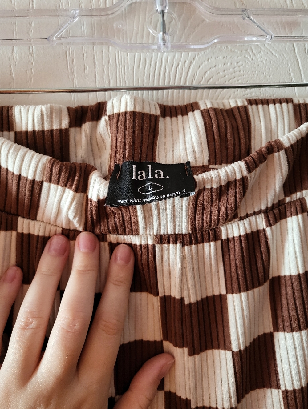 Dressed In LALA Lex Ribbed Playsuit In Mocha - Picture 3 of 3